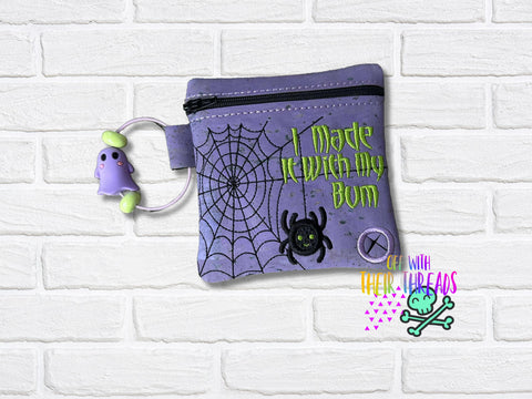 DIGITAL DOWNLOAD 5x5 Applique Made It With My Bum Dog Poo Bag Holder Halloween