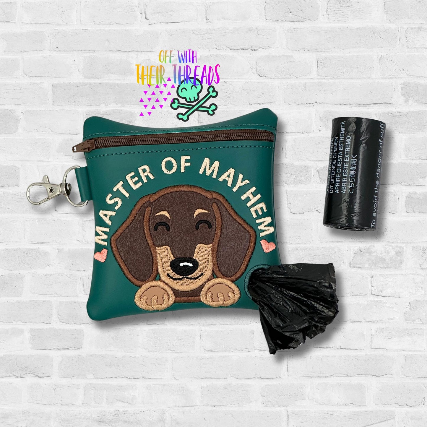 DIGITAL DOWNLOAD 5x5 Applique Master Of Mayhem Dog Poo Bag Holder