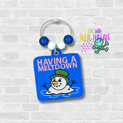 DIGITAL DOWNLOAD Having A Meltdown Snowman Bag Tag Bookmark Ornament