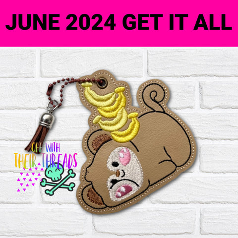 DIGITAL DOWNLOAD Silly Monkey Bag Tag Bookmark Ornament JUNE 2024 MYSTERY BUNDLE