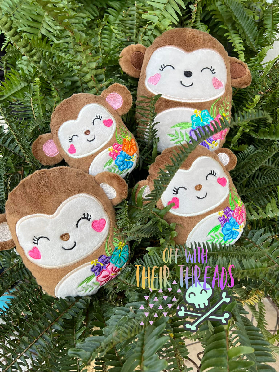 DIGITAL DOWNLOAD Applique Tropical Monkey Plush 5 SIZES INCLUDED – Off ...