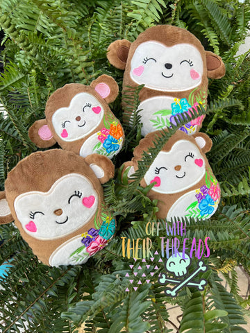 DIGITAL DOWNLOAD Applique Tropical Monkey Squishy Plush 5 SIZES INCLUDED
