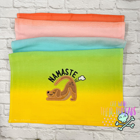 DIGITAL DOWNLOAD Applique Namaste Embroidery Design 4 SIZES INCLUDED