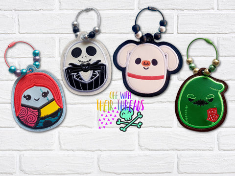 DIGITAL DOWNLOAD Applique Nightmare Bag Tag Bookmark Ornament Set