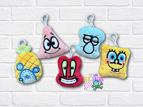DIGITAL DOWNLOAD Applique Ocean Friends Squishy Key Chain Set