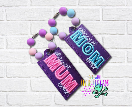 DIGITAL DOWNLOAD Applique Okayest Mom Mum Bag Tag Bookmark Ornament Set