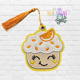 DIGITAL DOWNLOAD Applique Orange Cupcake Bag Tag Bookmark Ornament