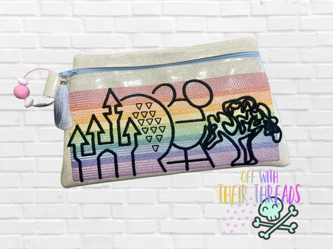 DIGITAL DOWNLOAD ITH Rainbow Adventure Zipper Bag Lined and Unlined