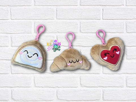 DIGITAL DOWNLOAD Applique Pastry Buddies Squishy Keychain Set