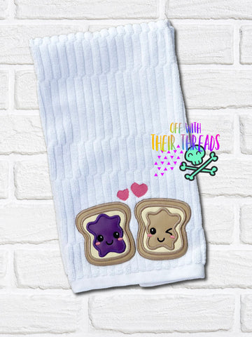 DIGITAL DOWNLOAD Peanut Butter And Jelly Applique 5 SIZES INCLUDED