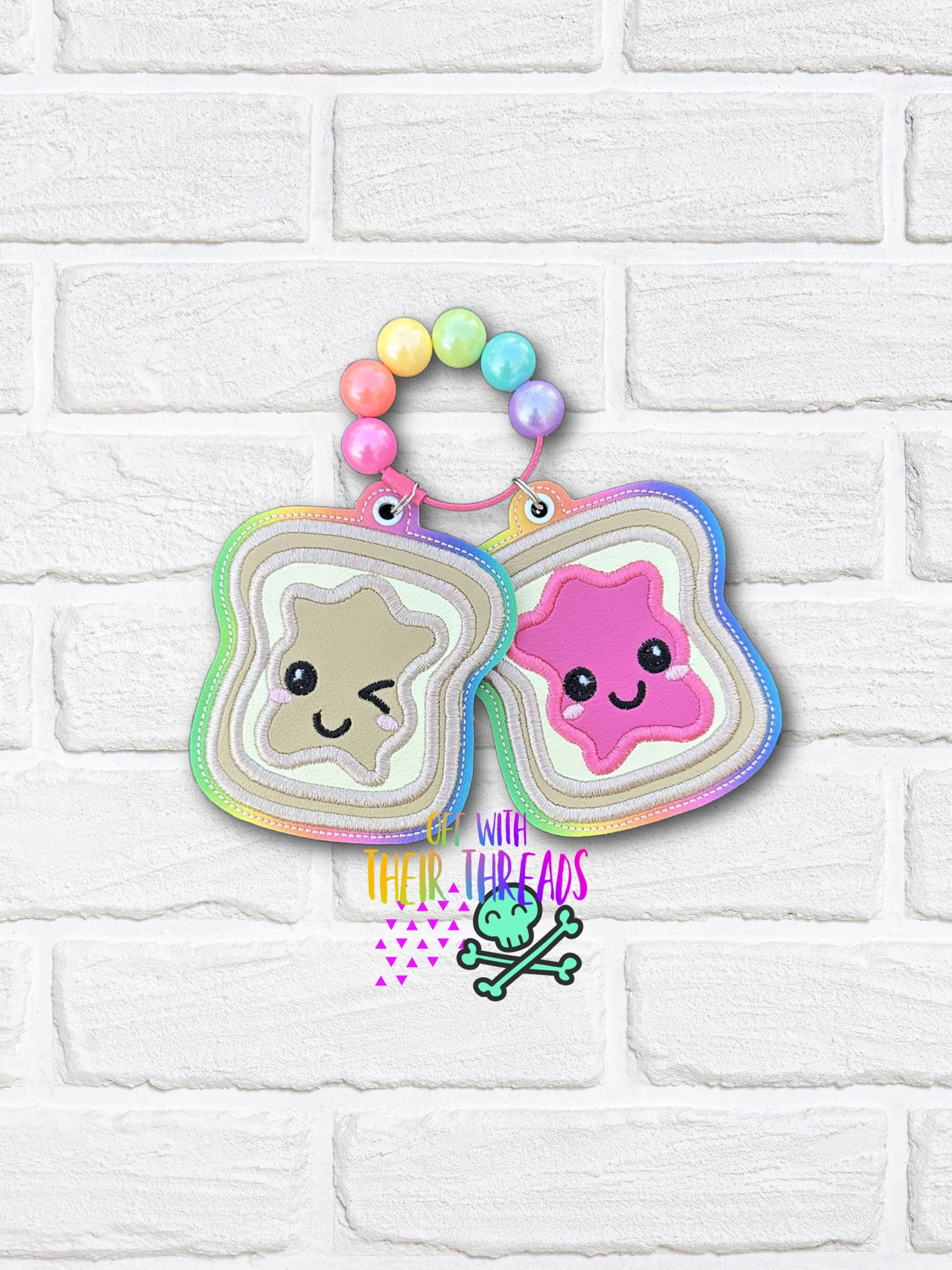 DIGITAL DOWNLOAD Applique Peanut Butter & Jelly Bag Tag Bookmark Ornament