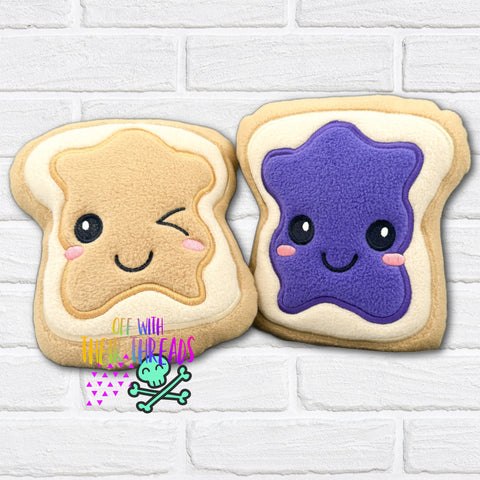 DIGITAL DOWNLOAD Applique Peanut Butter And Jelly Plush Set 5 SIZES INCLUDED