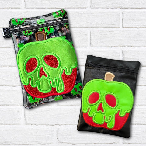 DIGITAL DOWNLOAD Applique Poison Apple Zipper Bag Lined and Unlined