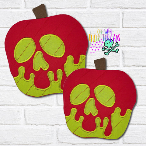 DIGITAL DOWNLOAD Applique Poison Apple Mug Rug 5 SIZES INCLUDED ENVELOPE