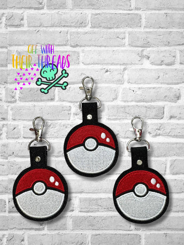 DIGITAL DOWNLOAD Poke Ball Snap Tab Keychain