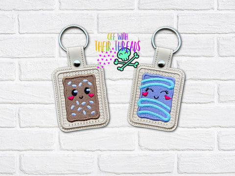 DIGITAL DOWNLOAD Applique Toaster Pastry Snap Tab Keychain Set 2 DESIGNS INCLUDED