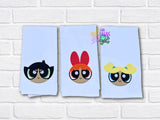 DIGITAL DOWNLOAD Applique Powerpuff Girls Trio Set 3 DESIGNS AND 3 SIZES INCLUDED