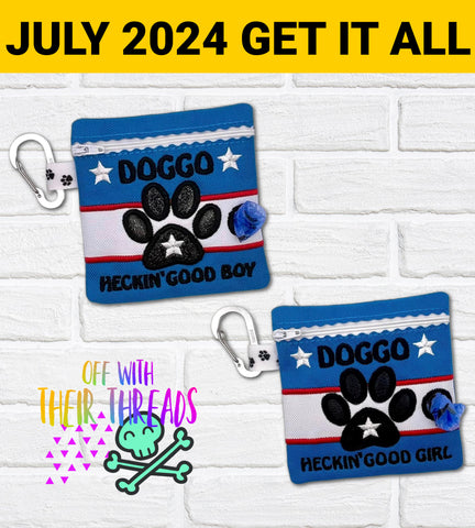 DIGITAL DOWNLOAD 5x5 Applique Doggo For President Heckin' Good Dog Poo Bag Holder 2 VERSIONS