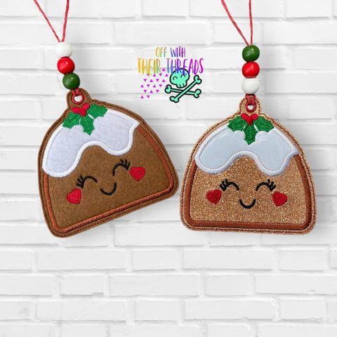 DIGITAL DOWNLOAD Applique Christmas Pudding Ornament Set Bookmark Bag Tag