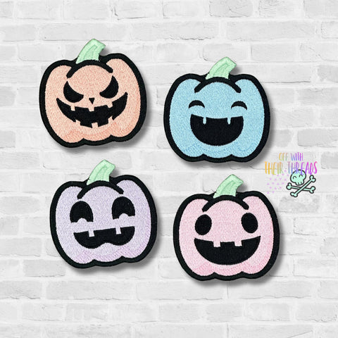 Spooky Cute Pumpkin Jack O Lantern Patch Embroidery Deisgn