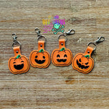 DIGITAL DOWNLOAD Pumpkin Jack O Lantern Snap Tab Keychain