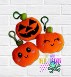 DIGITAL DOWNLOAD Applique Halloween Pumpkin Buddies Squishy Keychains 3 DESIGNS INCLUDED