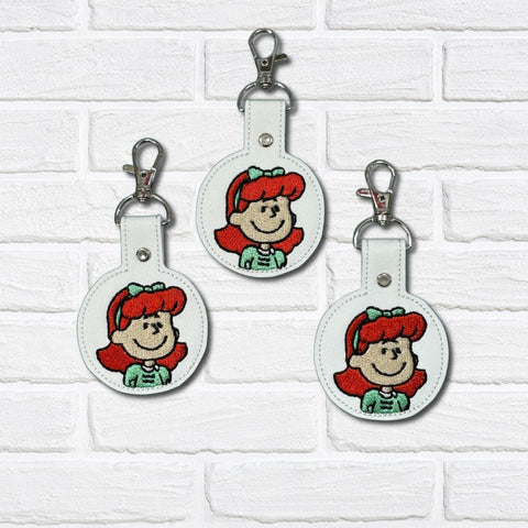 DIGITAL DOWNLOAD Little Red Haired Girl Snap Tab Key Chain