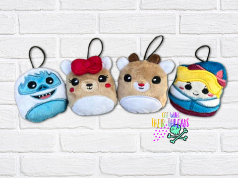DIGITAL DOWNLOAD Applique Reindeer Pals Squishy Keychain Set