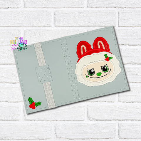 DIGITAL DOWNLOAD Applique Santa Bunny A6 Notebook Cover