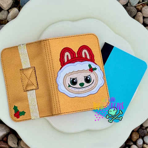 DIGITAL DOWNLOAD 5x7  Applique Santa Bunny Mini Composition Notebook Cover