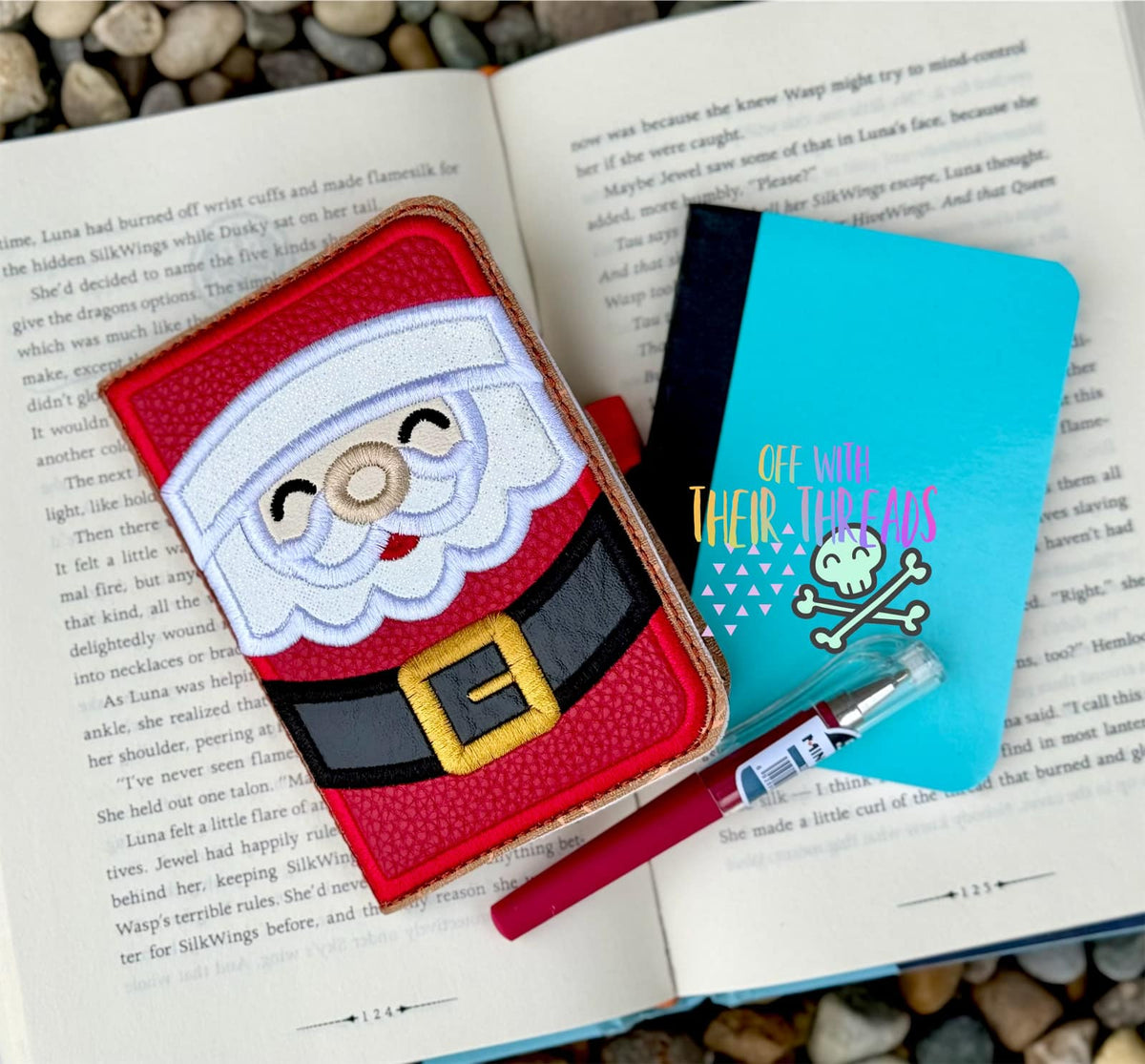 DIGITAL DOWNLOAD 5x7 Applique Santa Claus Mini Composition Notebook Co ...
