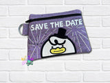 DIGITAL DOWNLOAD Applique Save The Date Clutch Applique Zipper Bag Lined and Unlined