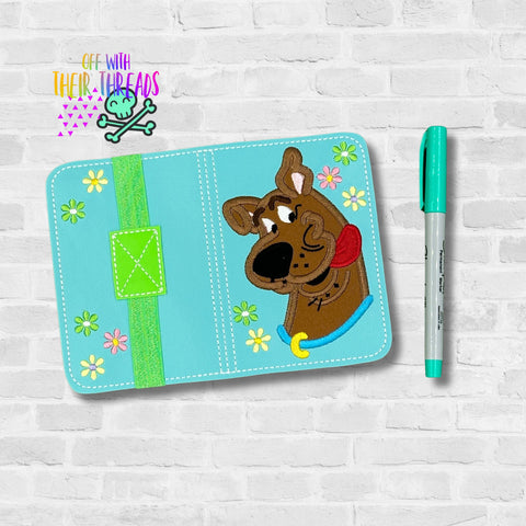 DIGITAL DOWNLOAD 5x7  Applique Scooby Mini Composition Notebook Cover