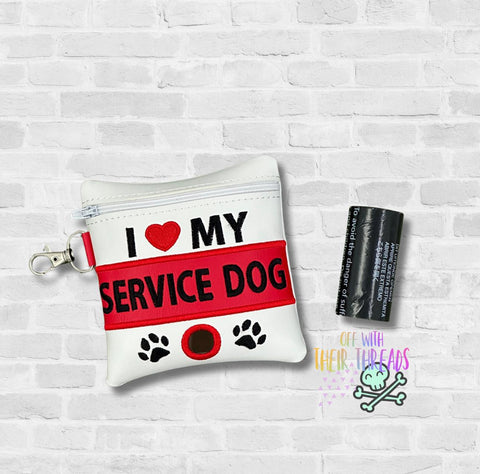 DIGITAL DOWNLOAD 5x5 I Love My Service Dog Poo Bag Holder