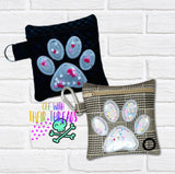 DIGITAL DOWNLOAD 5x5 Applique Shaker Paw Print Dog Poo Bag Holder