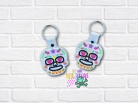 DIGITAL DOWNLOAD Sugar Skull Snap Tab Keychain