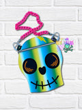 DIGITAL DOWNLOAD Applique Skull Zipper Bag Lined and Unlined