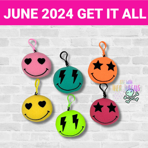 DIGITAL DOWNLOAD Happy Face Squishy Key Chain Set 3 DESIGNS INCLUDED