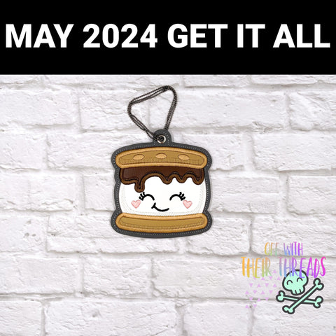 DIGITAL DOWNLOAD Applique S'more Bag Tag Bookmark Ornament INCLUDED MAY 2024 MYSTERY BUNDLE