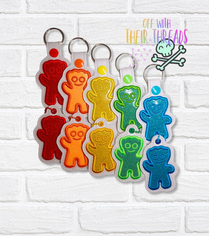 DIGITAL DOWNLOAD Applique Sour Kid Snap Tab And Eyelet Set Key Chain Charm