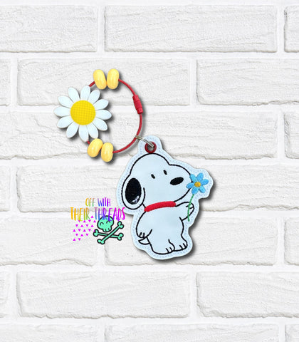 DIGITAL DOWNLOAD Flower Pup Bag Tag Ornament Bookmark