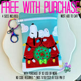 DIGITAL DOWNLOAD Applique Snoopy Holiday House Zipper Bag Lined and Unlined