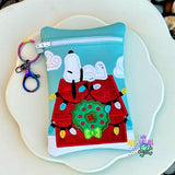 DIGITAL DOWNLOAD Applique Snoopy Holiday House Zipper Bag Lined and Unlined
