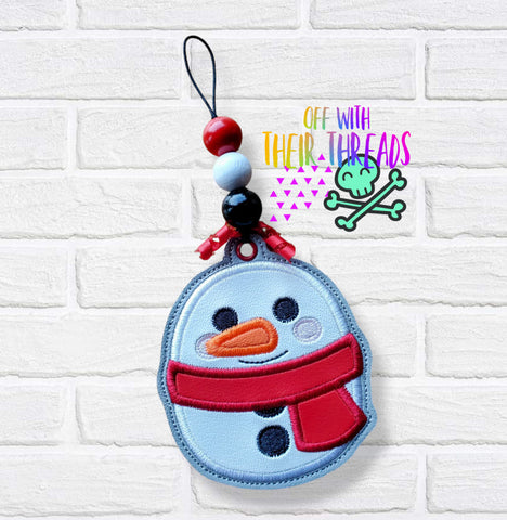 DIGITAL DOWNLOAD Applique Snowman Ornament Bag Tag Bookmark