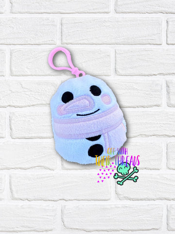 DIGITAL DOWNLOAD Applique Snowman Squishy Keychain