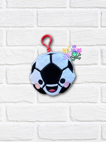 DIGITAL DOWNLOAD Applique Soccer Ball Squishy Keychain
