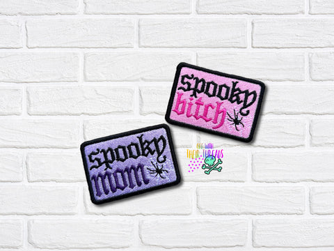 DIGITAL DOWNLOAD Spooky Patch Set 3 SIZES INCLUDED 2 DESIGNS