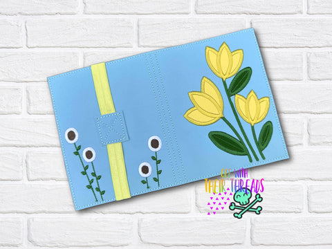 DIGITAL DOWNLOAD Applique Spring Flower A6 Notebook Cover