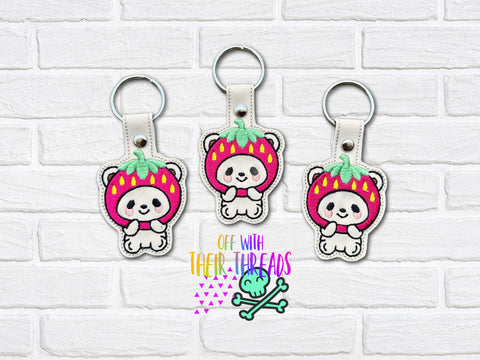 DIGITAL DOWNLOAD StrawBEARy Bear Snap Tab Keychain