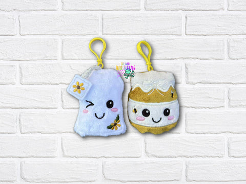 DIGITAL DOWNLOAD Applique Tea Time Buddies Squishy Keychain Set